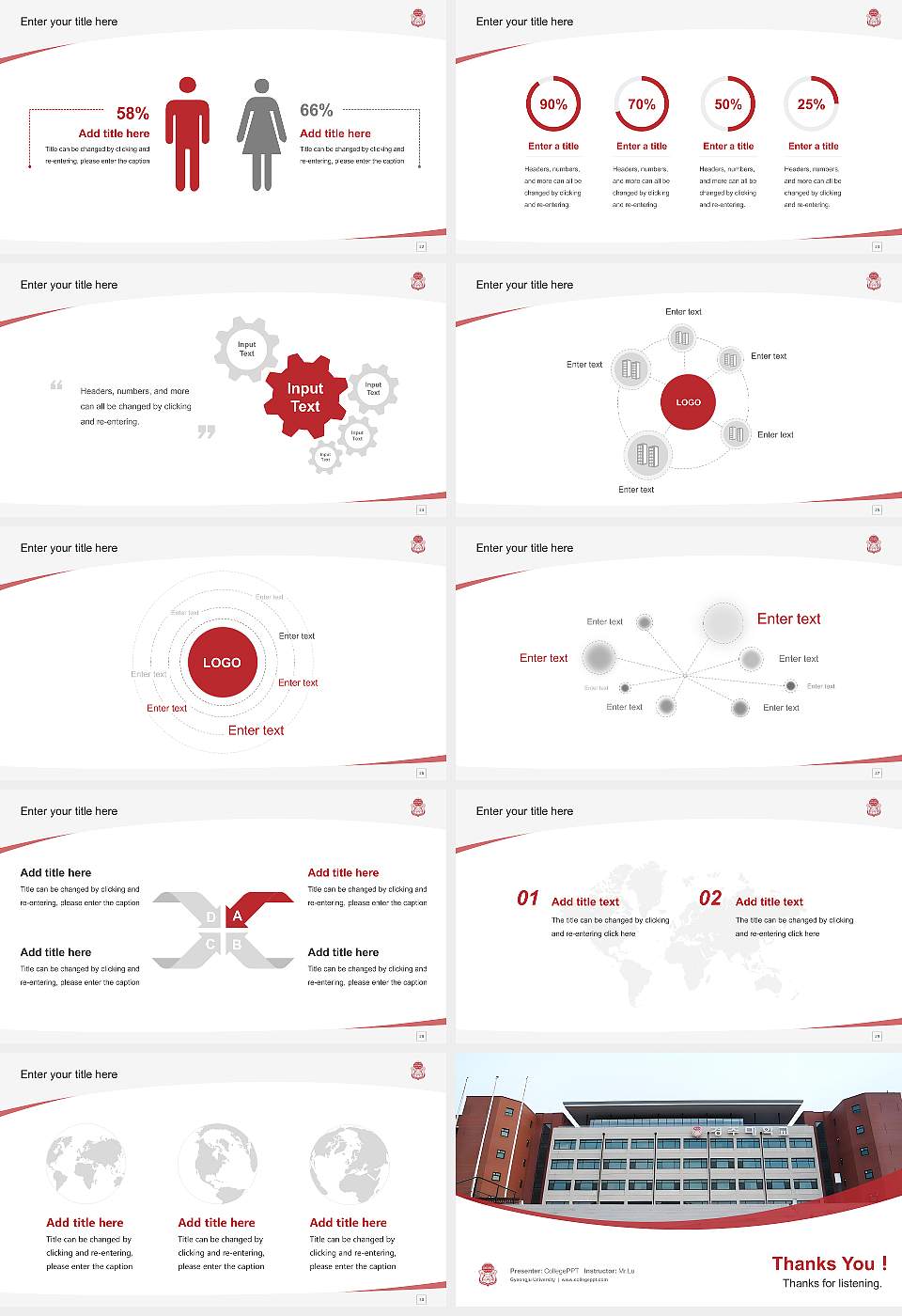 Gyeongju University Course/Courseware Creation PPT Template16:9 ratio PPT effect preview image4