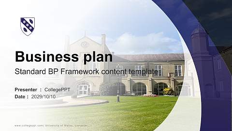University of Wales, Lampeter Competition/Entrepreneurship Contest PPT Template