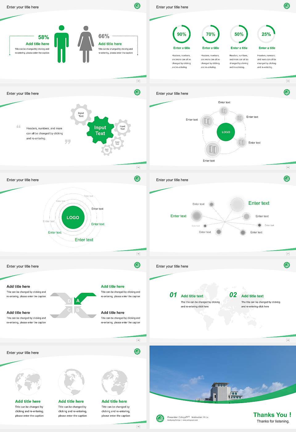 Saekyung College Course/Courseware Creation PPT Template16:9 ratio PPT effect preview image4