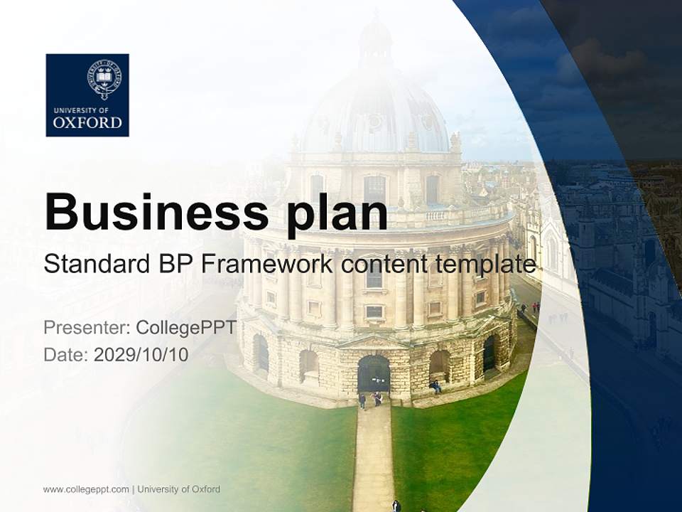 University of Oxford Competition/Entrepreneurship Contest PPT Template4:3 ratio PPT effect preview image9