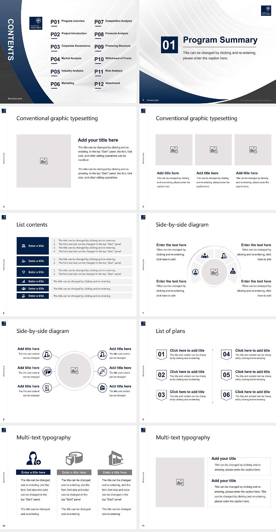 University of Oxford Competition/Entrepreneurship Contest PPT Template4:3 ratio PPT effect preview image2