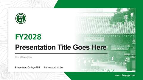 Korea Military Academy Academic Presentation/Research Findings Report PPT Template