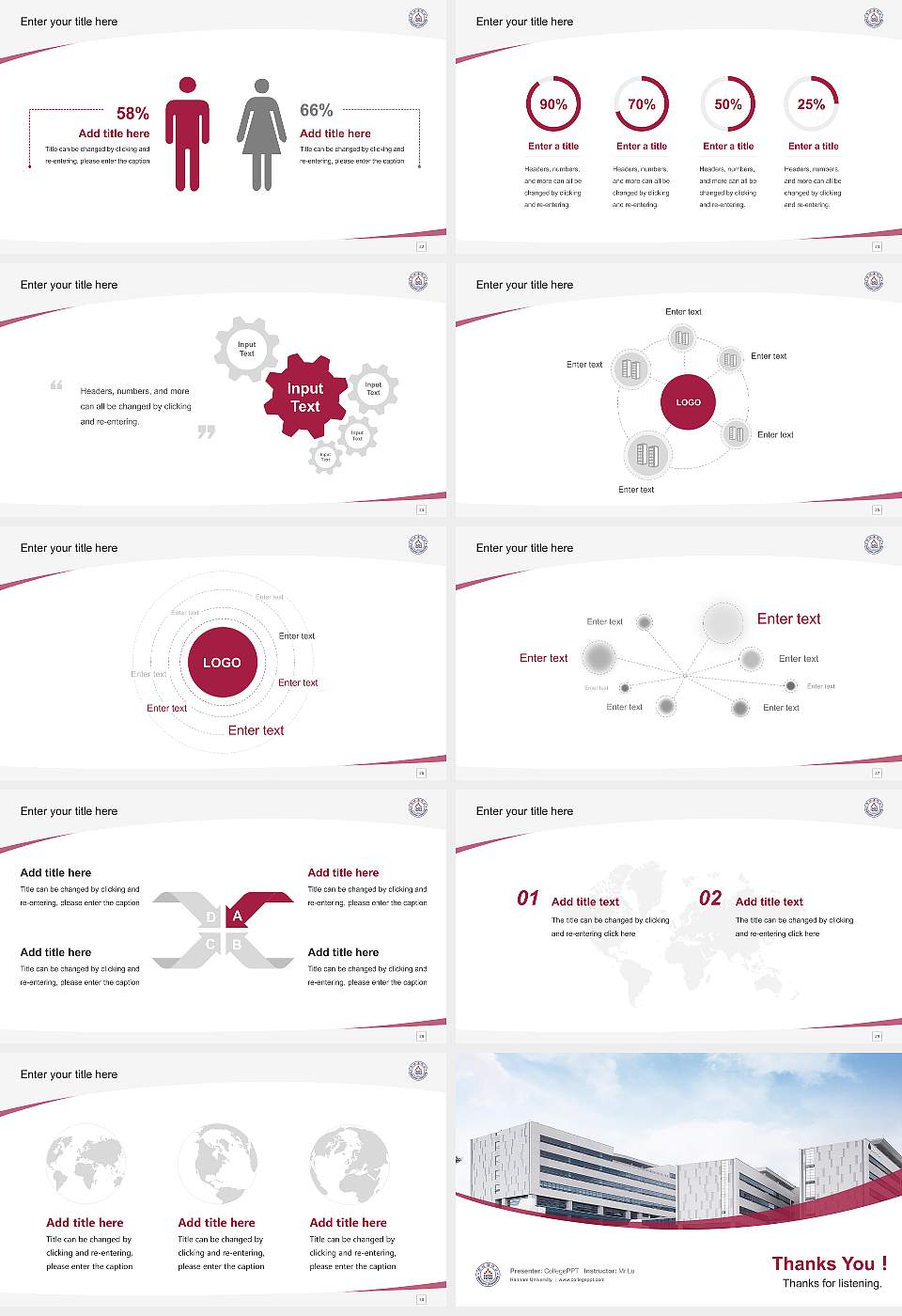 Hannam University Course/Courseware Creation PPT Template16:9 ratio PPT effect preview image4