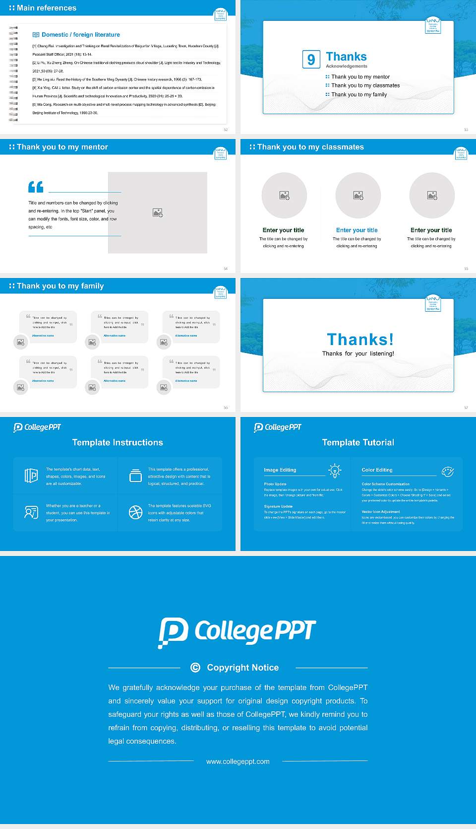Gyeongsang National University Graduation Thesis Defense PPT Template16:9 ratio PPT effect preview image7