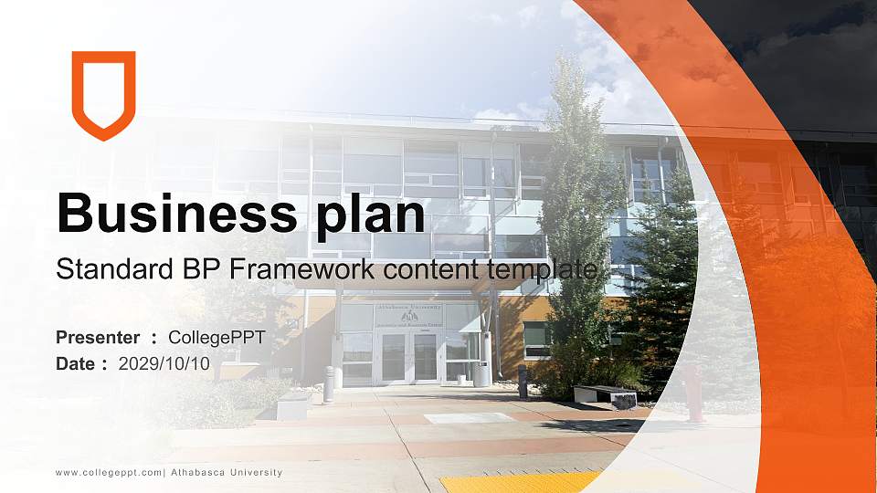 Athabasca University Competition/Entrepreneurship Contest PPT Template16:9 ratio PPT effect preview image
