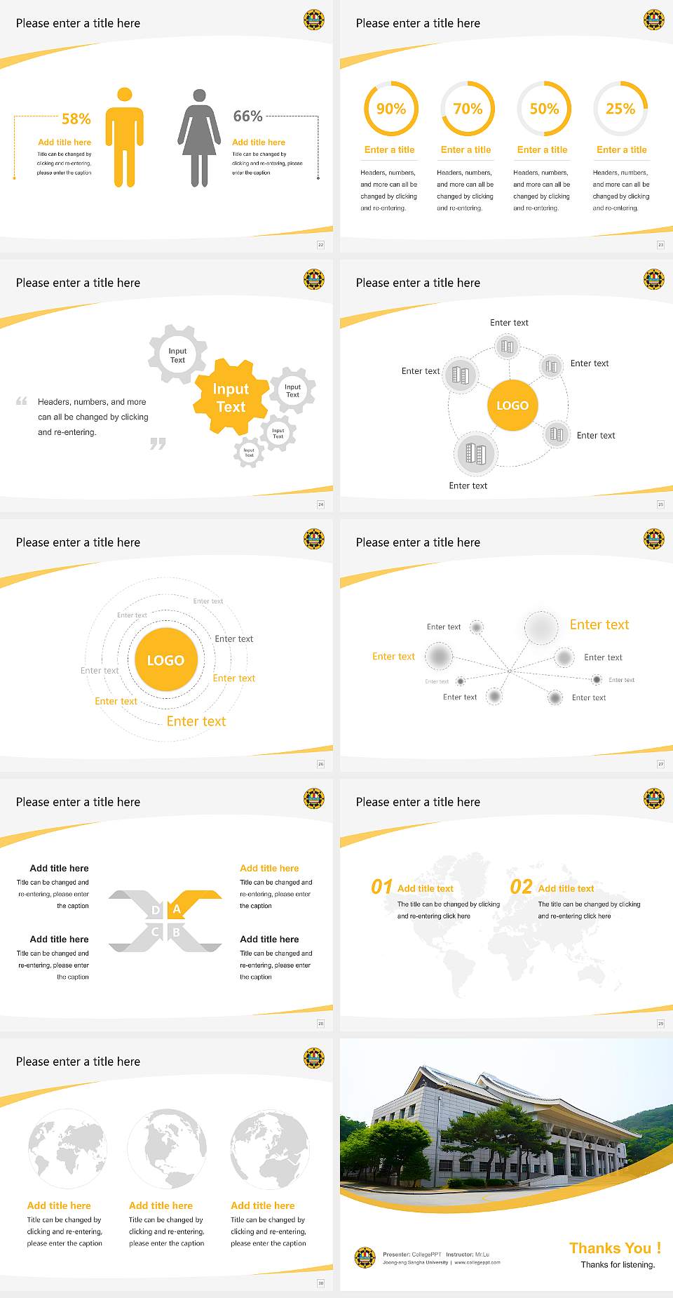 Joong-ang Sangha University Course/Courseware Creation PPT Template4:3 ratio PPT effect preview image4