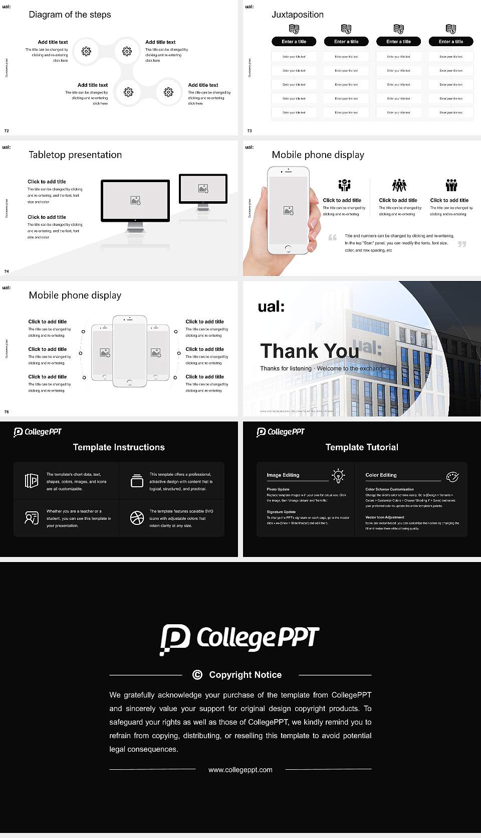University of the Arts London Competition/Entrepreneurship Contest PPT Template16:9 ratio PPT effect preview image9