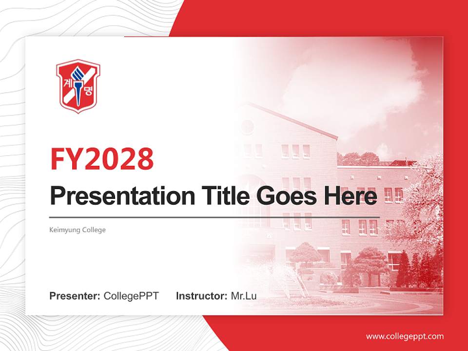 Keimyung College Academic Presentation/Research Findings Report PPT Template4:3 ratio PPT effect preview image5
