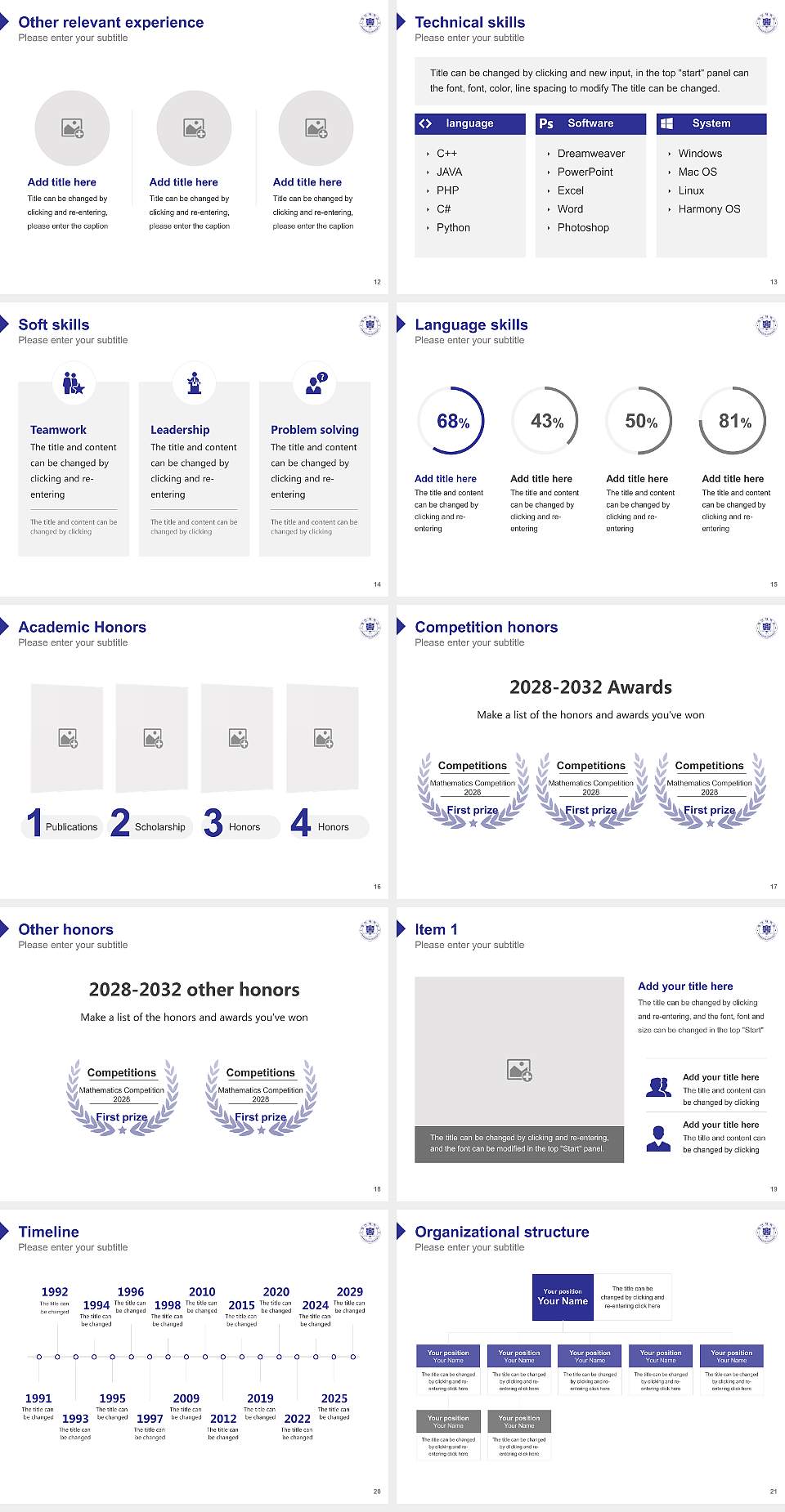 Kwangshin University Resume PPT Template4:3 ratio PPT effect preview image3