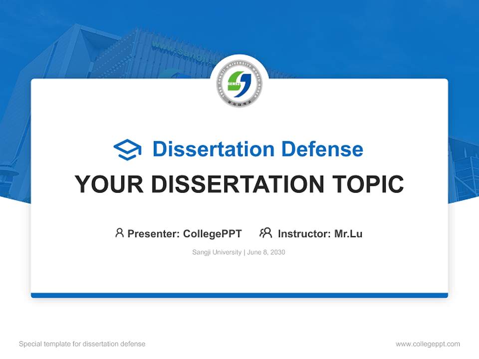 Sangji University Graduation Thesis Defense PPT Template4:3 ratio PPT effect preview image7
