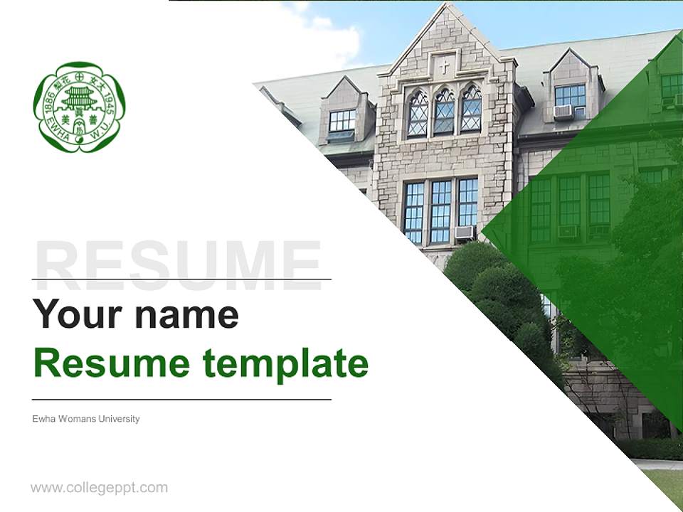 Ewha Womans University Resume PPT Template4:3 ratio PPT effect preview image5