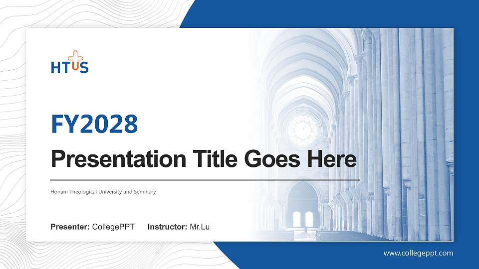 Honam Theological University and Seminary Academic Presentation/Research Findings Report PPT Template16:9 ratio PPT effect preview image