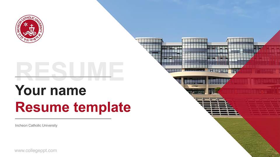 Incheon Catholic University Resume PPT Template16:9 ratio PPT effect preview image