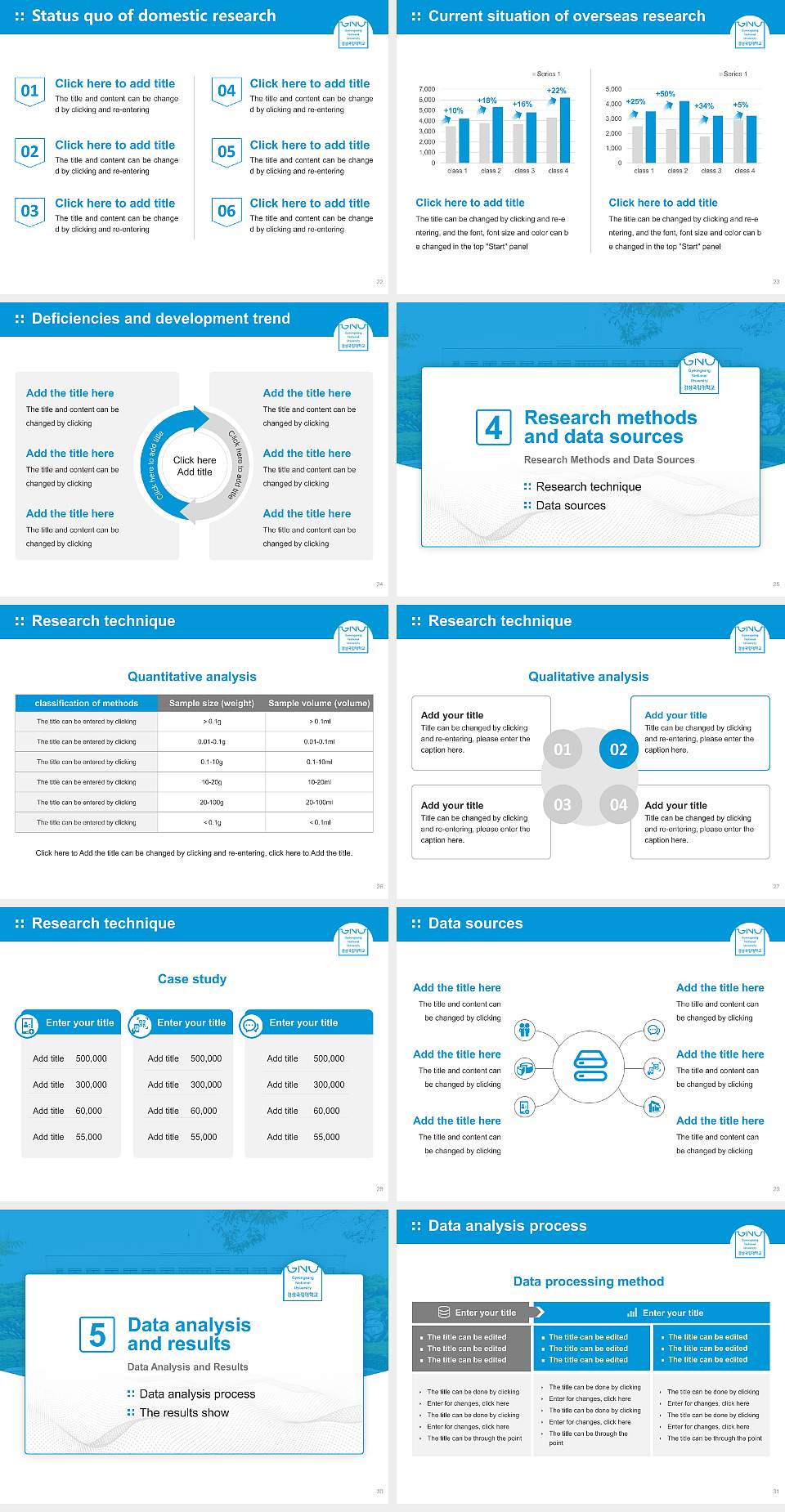 Gyeongsang National University Graduation Thesis Defense PPT Template4:3 ratio PPT effect preview image4
