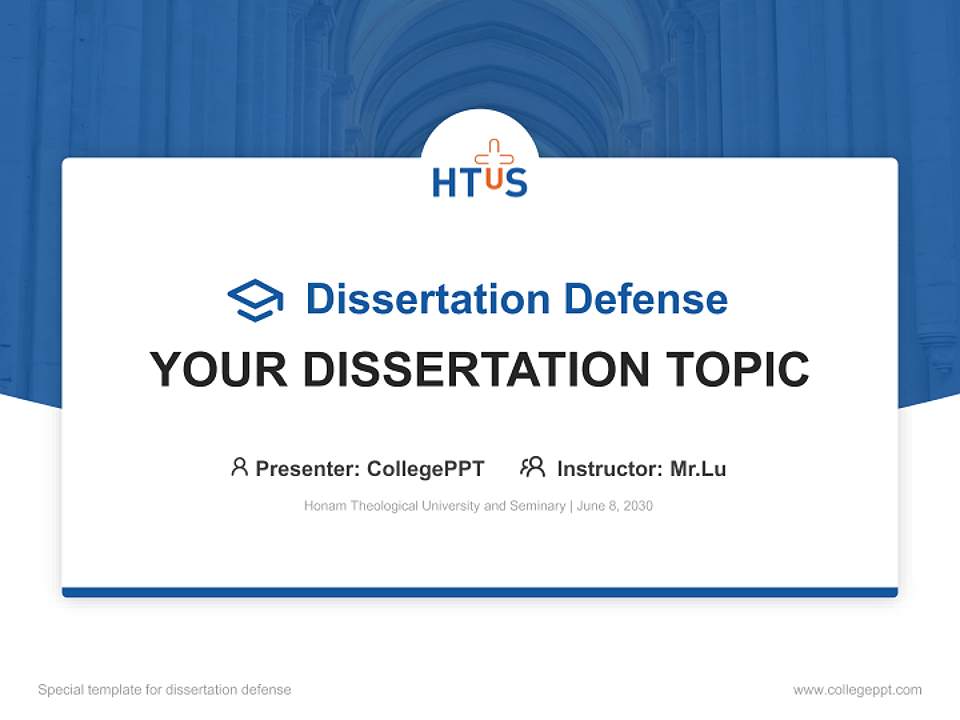 Honam Theological University and Seminary Graduation Thesis Defense PPT Template4:3 ratio PPT effect preview image7