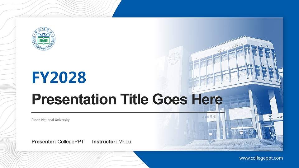Pusan National University Academic Presentation/Research Findings Report PPT Template16:9 ratio PPT effect preview image