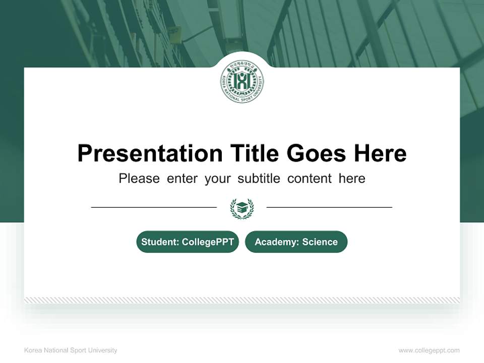 Korea National Sport University National Scholarship Defense PPT Template4:3 ratio PPT effect preview image4