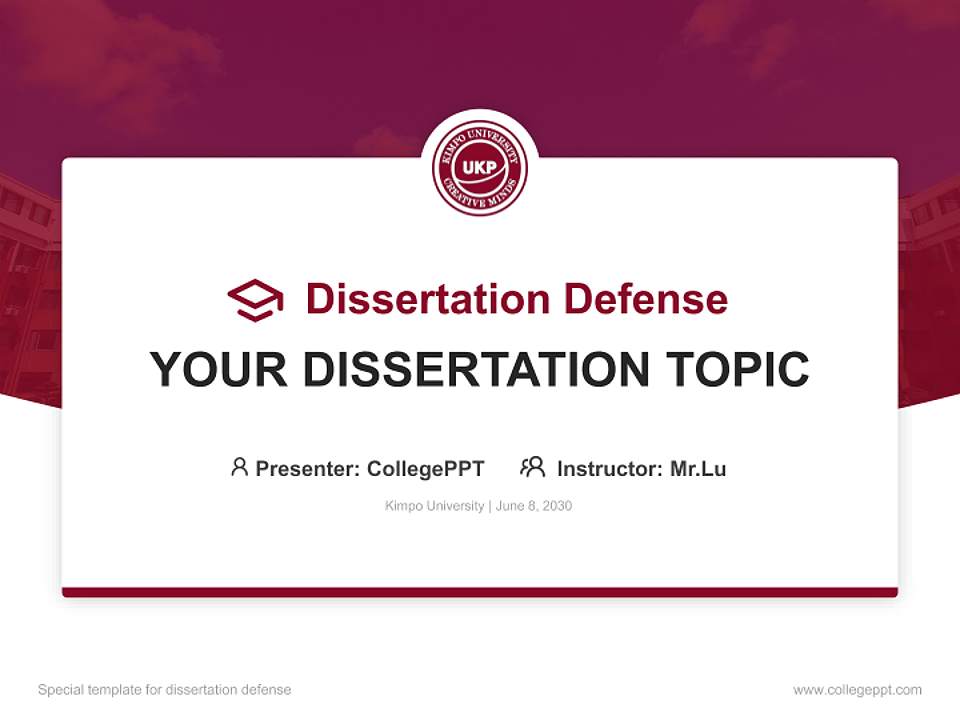 Kimpo University Graduation Thesis Defense PPT Template4:3 ratio PPT effect preview image7