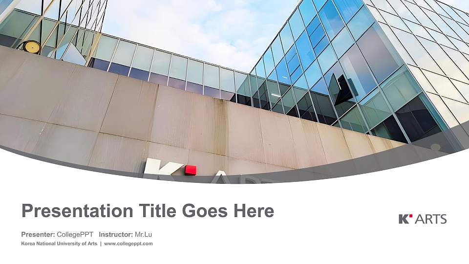 Korea National University of Arts Course/Courseware Creation PPT Template16:9 ratio PPT effect preview image