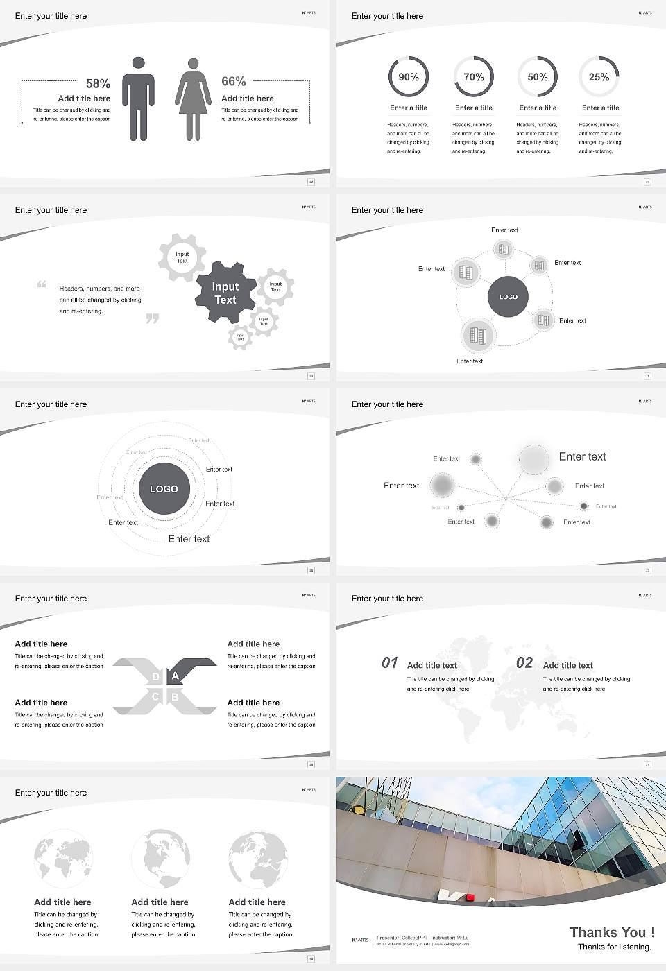 Korea National University of Arts Course/Courseware Creation PPT Template16:9 ratio PPT effect preview image4