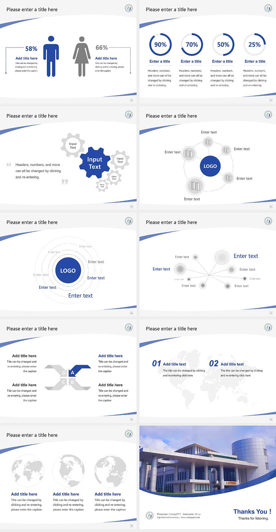 Jeju National University Course/Courseware Creation PPT Template4:3 ratio PPT effect preview image4
