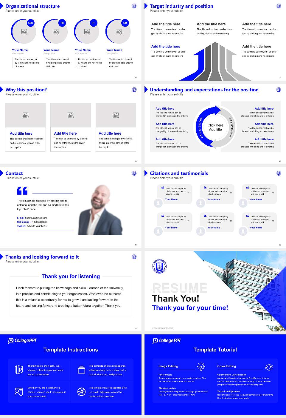 Kangnam University Resume PPT Template16:9 ratio PPT effect preview image4