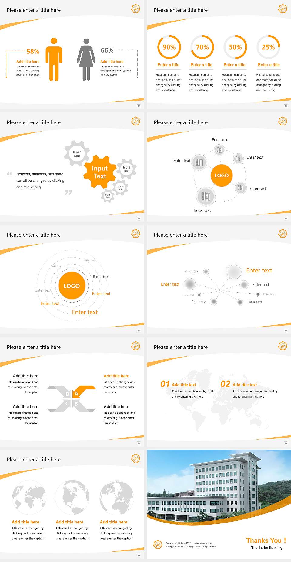 Kwangju Women’s University Course/Courseware Creation PPT Template4:3 ratio PPT effect preview image4