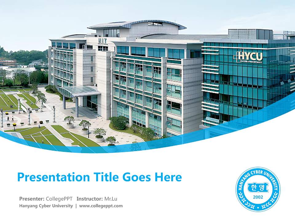 Hanyang Cyber University Course/Courseware Creation PPT Template4:3 ratio PPT effect preview image5