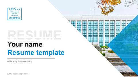 Gyeongsang National University Resume PPT Template