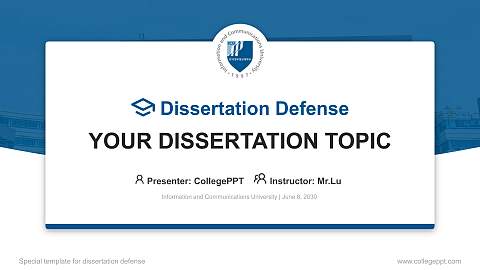 Information and Communications University Graduation Thesis Defense PPT Template