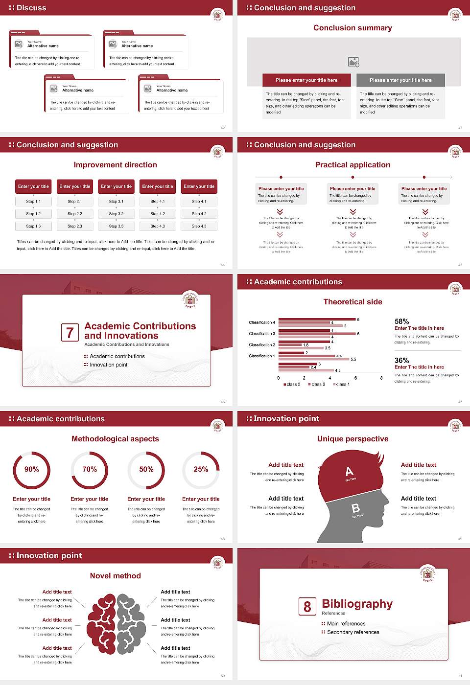 Joongbu University Graduation Thesis Defense PPT Template16:9 ratio PPT effect preview image6