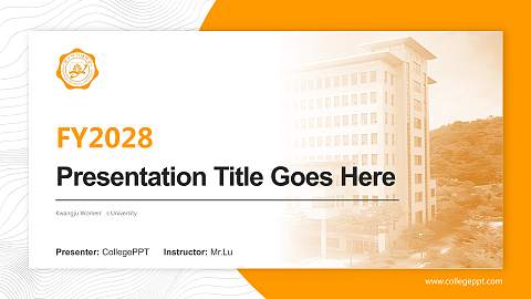 Kwangju Women’s University Academic Presentation/Research Findings Report PPT Template