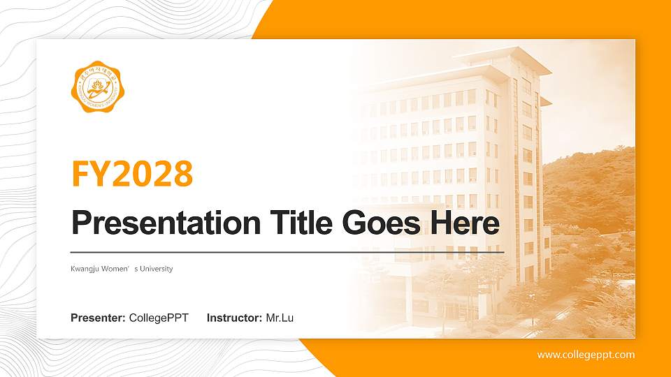 Kwangju Women’s University Academic Presentation/Research Findings Report PPT Template16:9 ratio PPT effect preview image