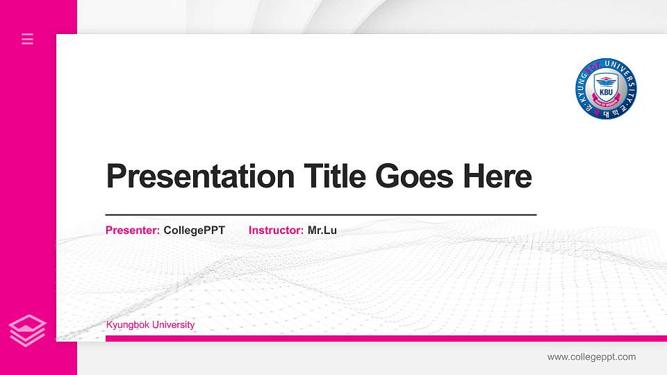 Kyungbok University Thesis Proposal/Graduation Defense PPT Template16:9 ratio PPT effect preview image