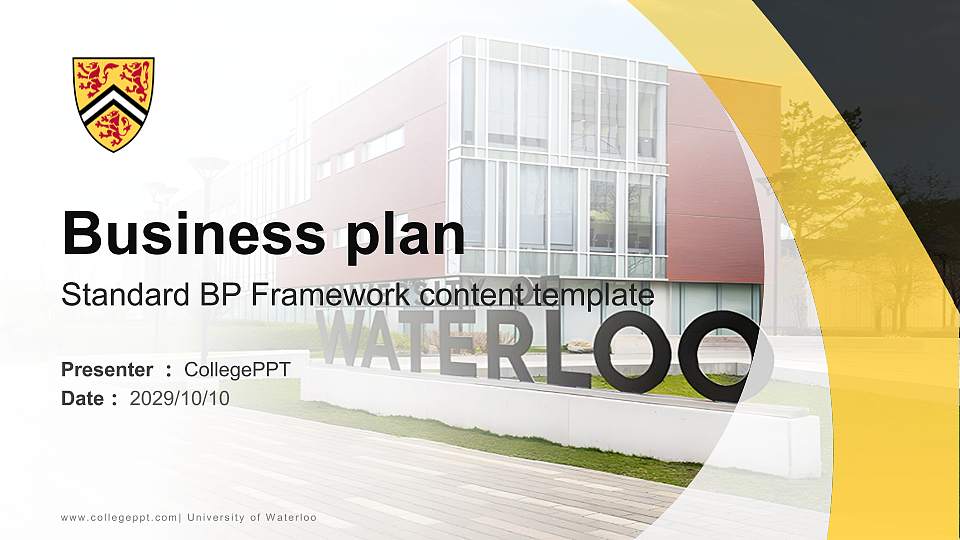 University of Waterloo Competition/Entrepreneurship Contest PPT Template16:9 ratio PPT effect preview image