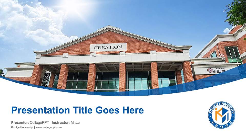 Kookje University Course/Courseware Creation PPT Template16:9 ratio PPT effect preview image