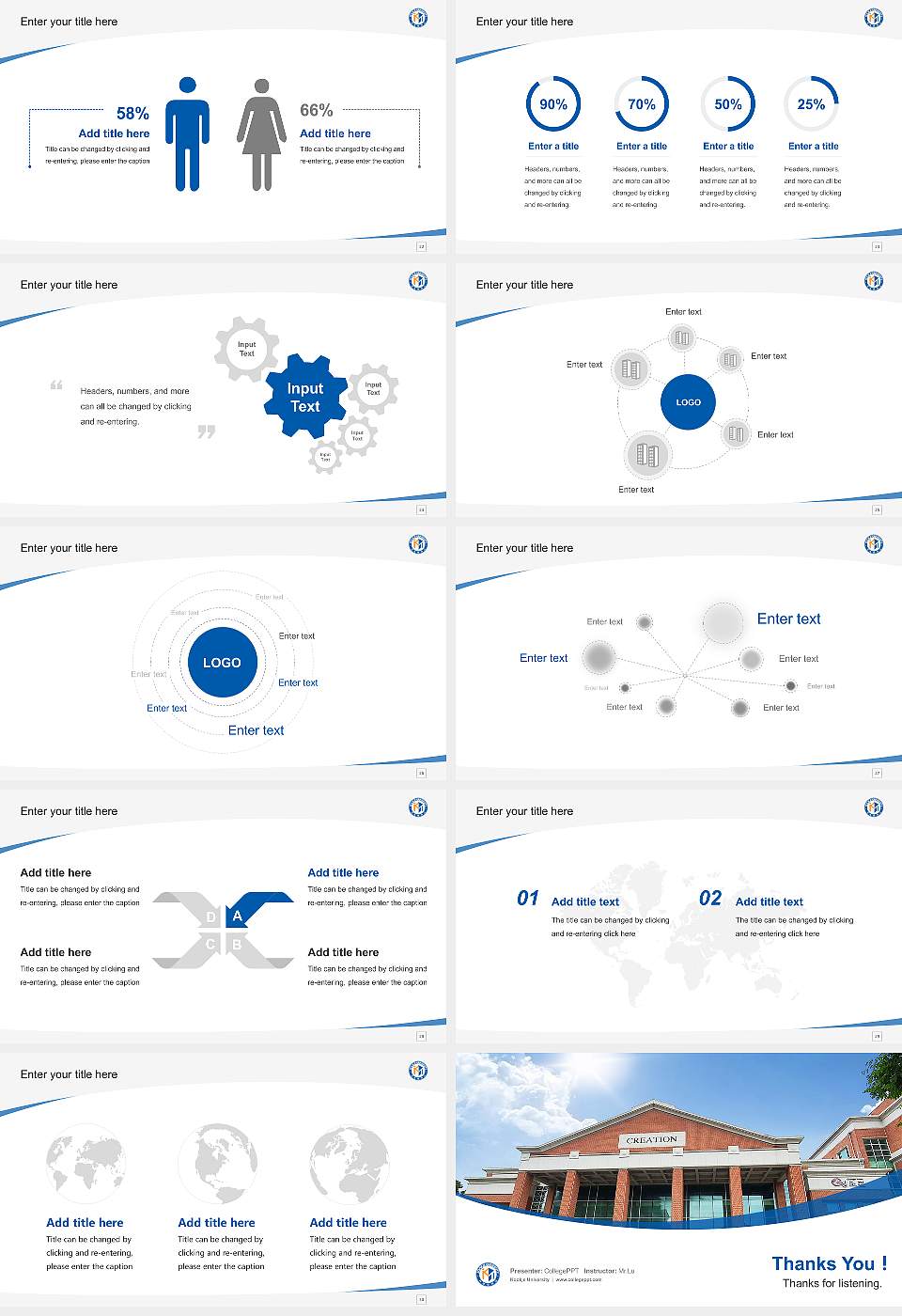 Kookje University Course/Courseware Creation PPT Template16:9 ratio PPT effect preview image4