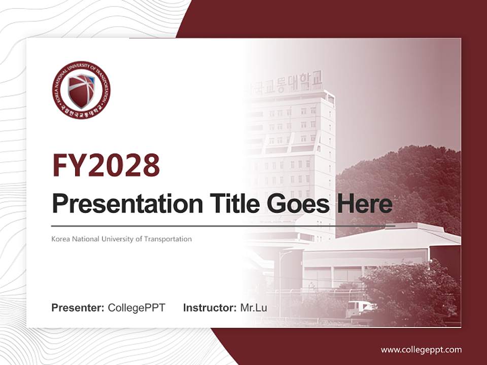 Korea National University of Transportation Academic Presentation/Research Findings Report PPT Template4:3 ratio PPT effect preview image5