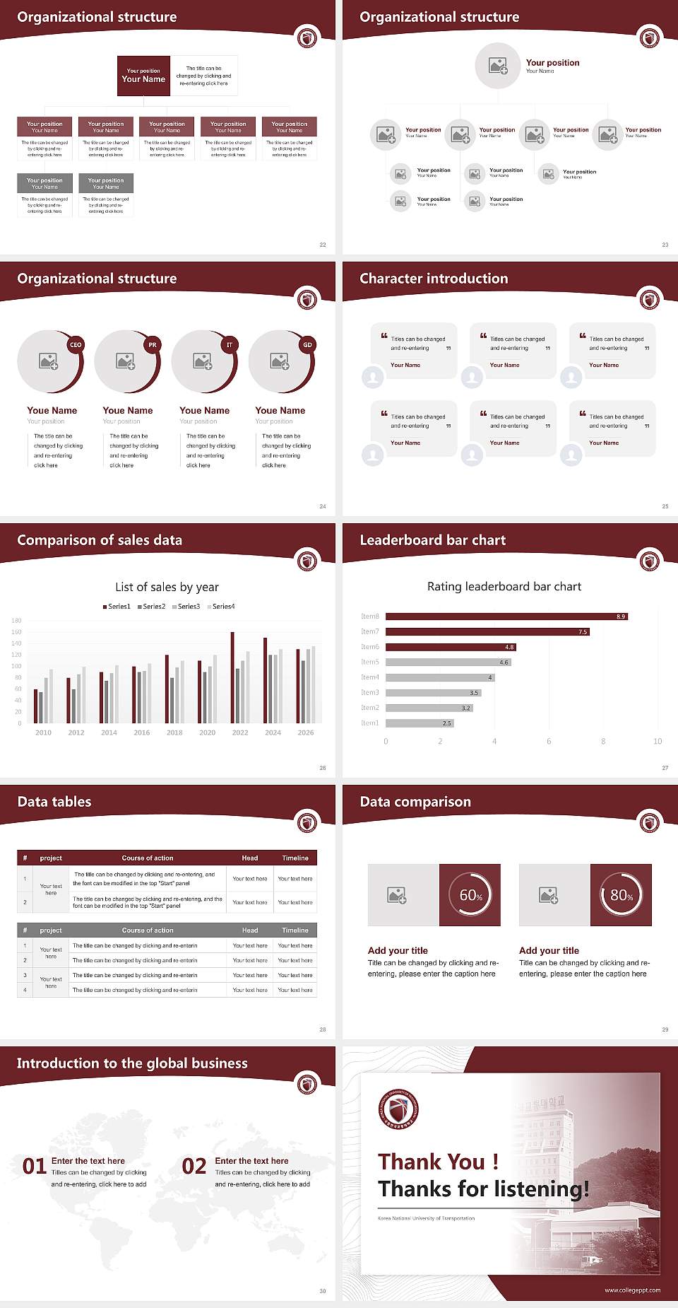 Korea National University of Transportation Academic Presentation/Research Findings Report PPT Template4:3 ratio PPT effect preview image4