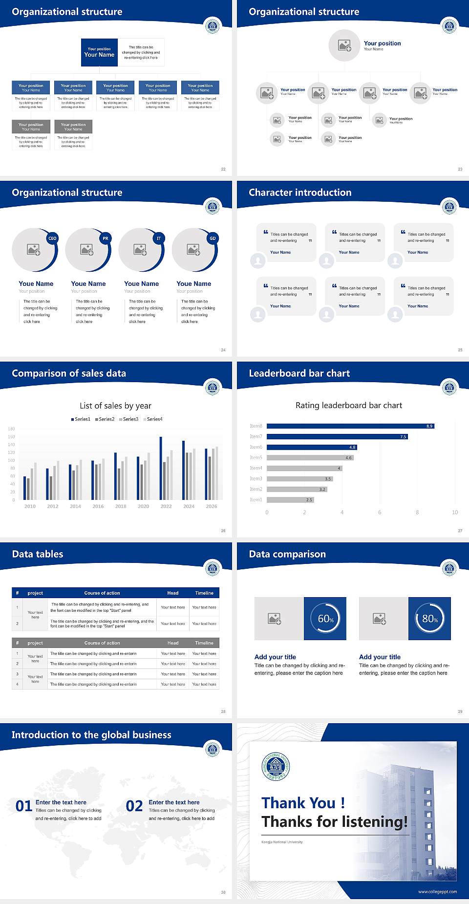 Kongju National University Academic Presentation/Research Findings Report PPT Template4:3 ratio PPT effect preview image4