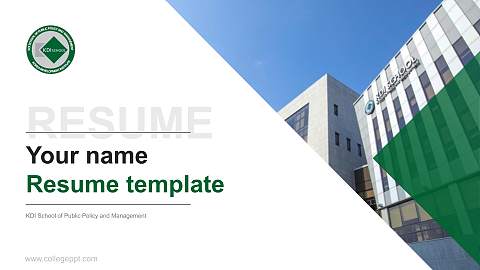 KDI School of Public Policy and Management Resume PPT Template