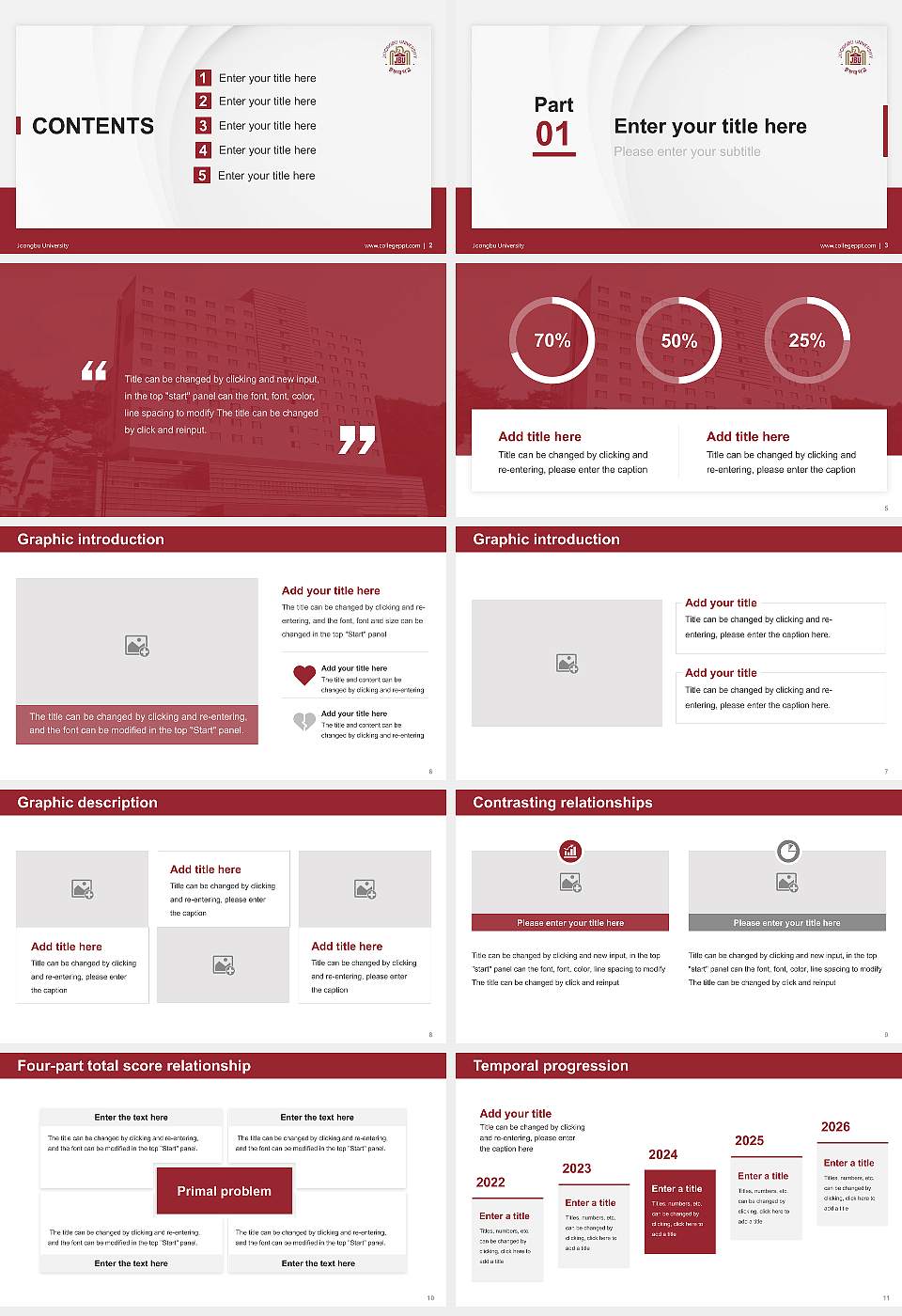 Joongbu University Thesis Proposal/Graduation Defense PPT Template16:9 ratio PPT effect preview image2