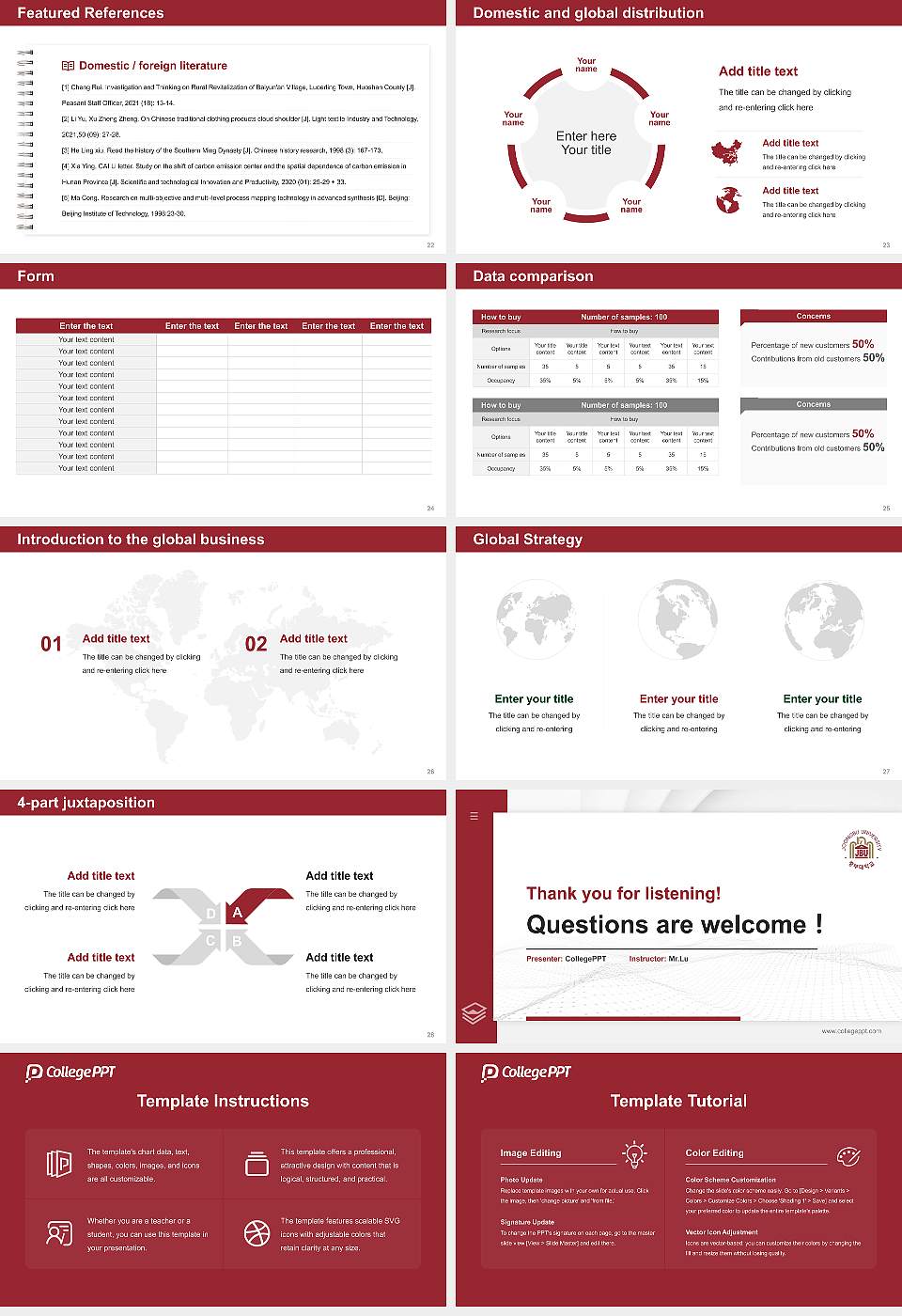 Joongbu University Thesis Proposal/Graduation Defense PPT Template16:9 ratio PPT effect preview image4