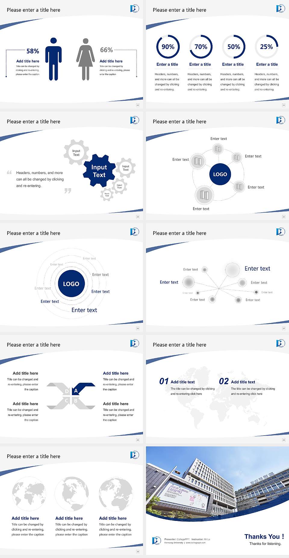 Hansung University Course/Courseware Creation PPT Template4:3 ratio PPT effect preview image4