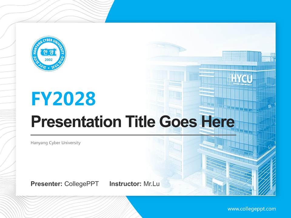 Hanyang Cyber University Academic Presentation/Research Findings Report PPT Template4:3 ratio PPT effect preview image5