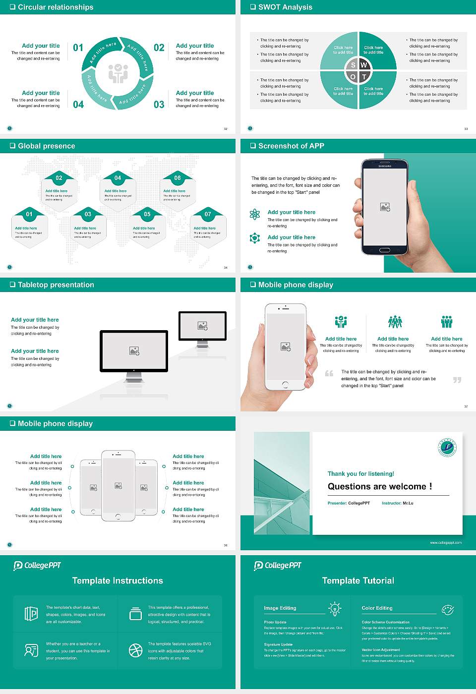 Doowon Technical University College General Purpose PPT Template16:9 ratio PPT effect preview image5