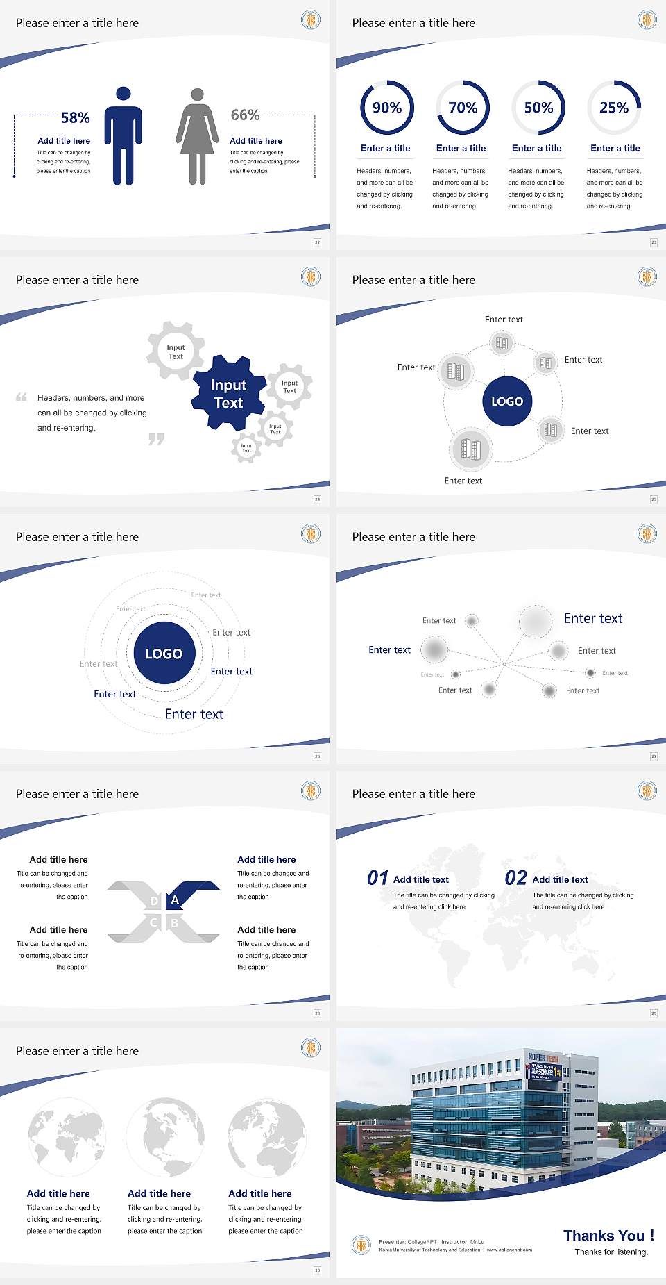 Korea University of Technology and Education Course/Courseware Creation PPT Template4:3 ratio PPT effect preview image4
