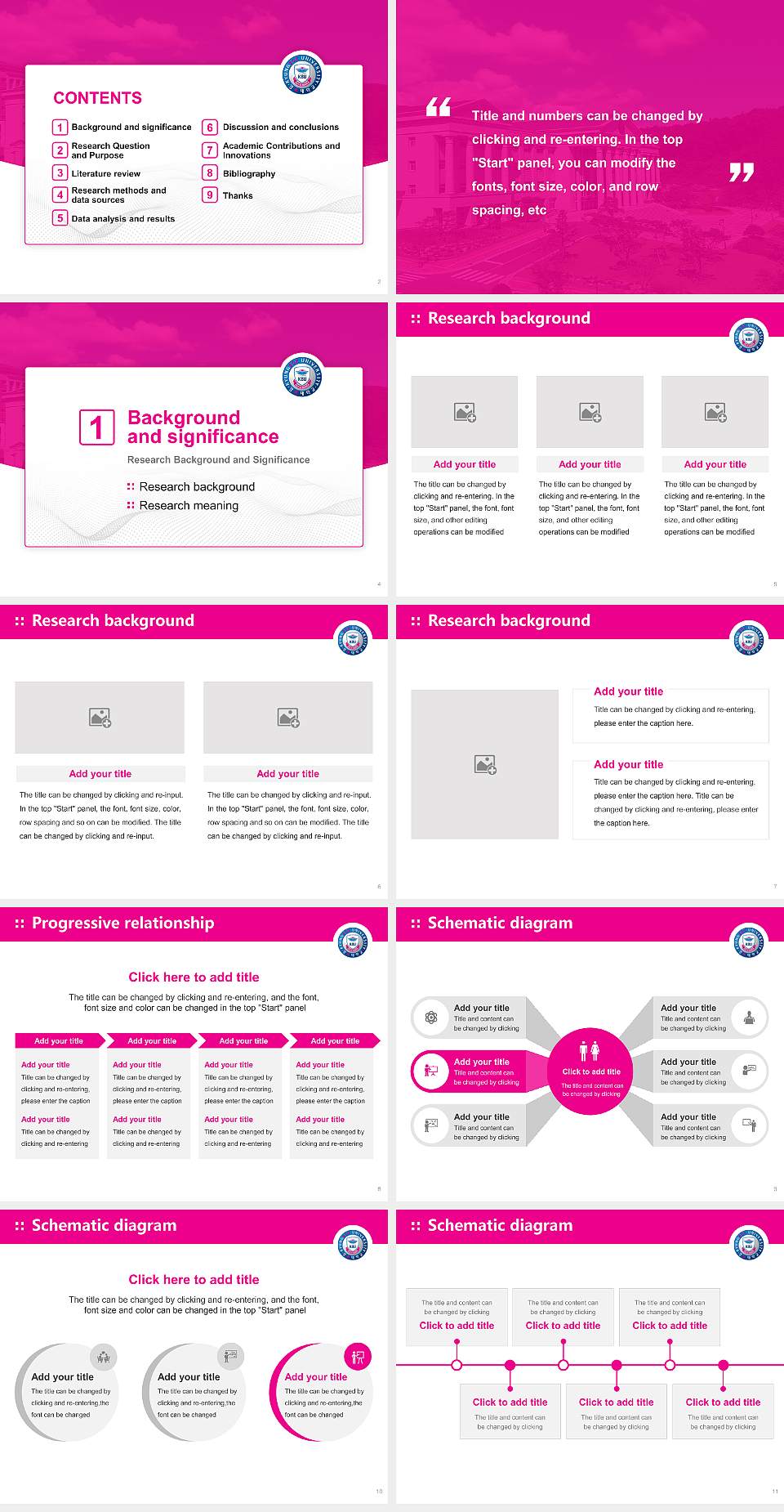 Kyungbok University Graduation Thesis Defense PPT Template4:3 ratio PPT effect preview image2