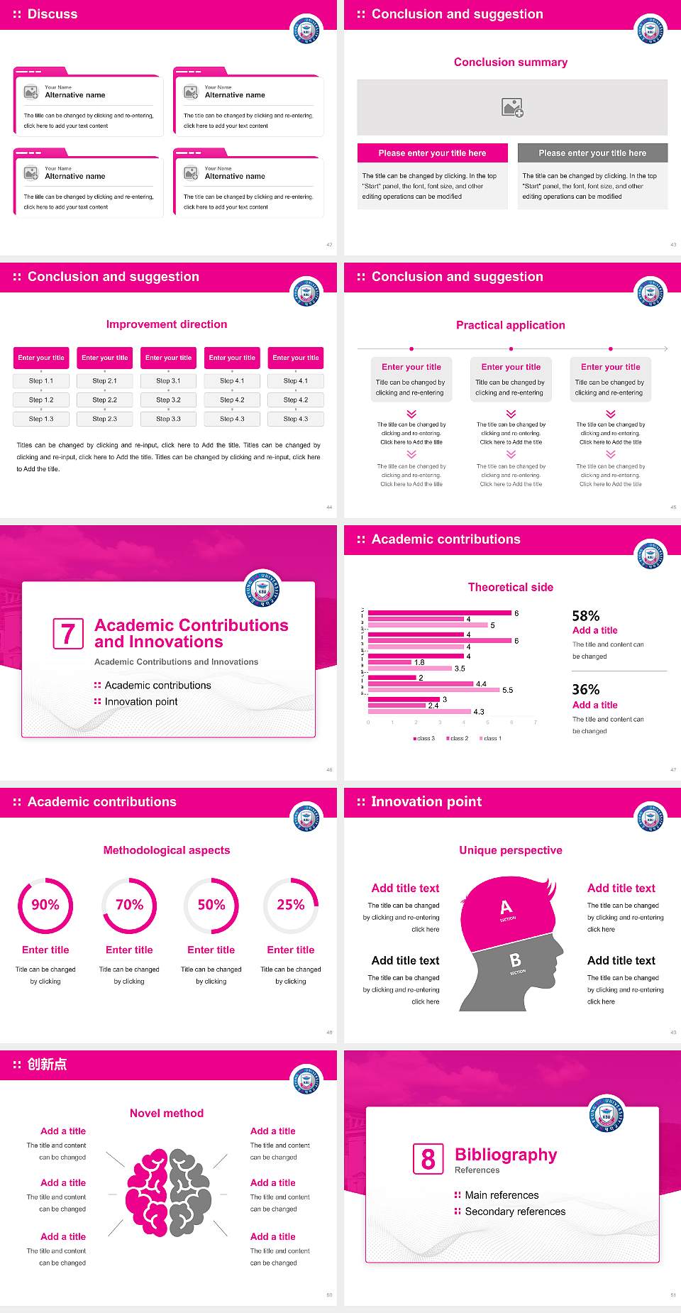 Kyungbok University Graduation Thesis Defense PPT Template4:3 ratio PPT effect preview image6