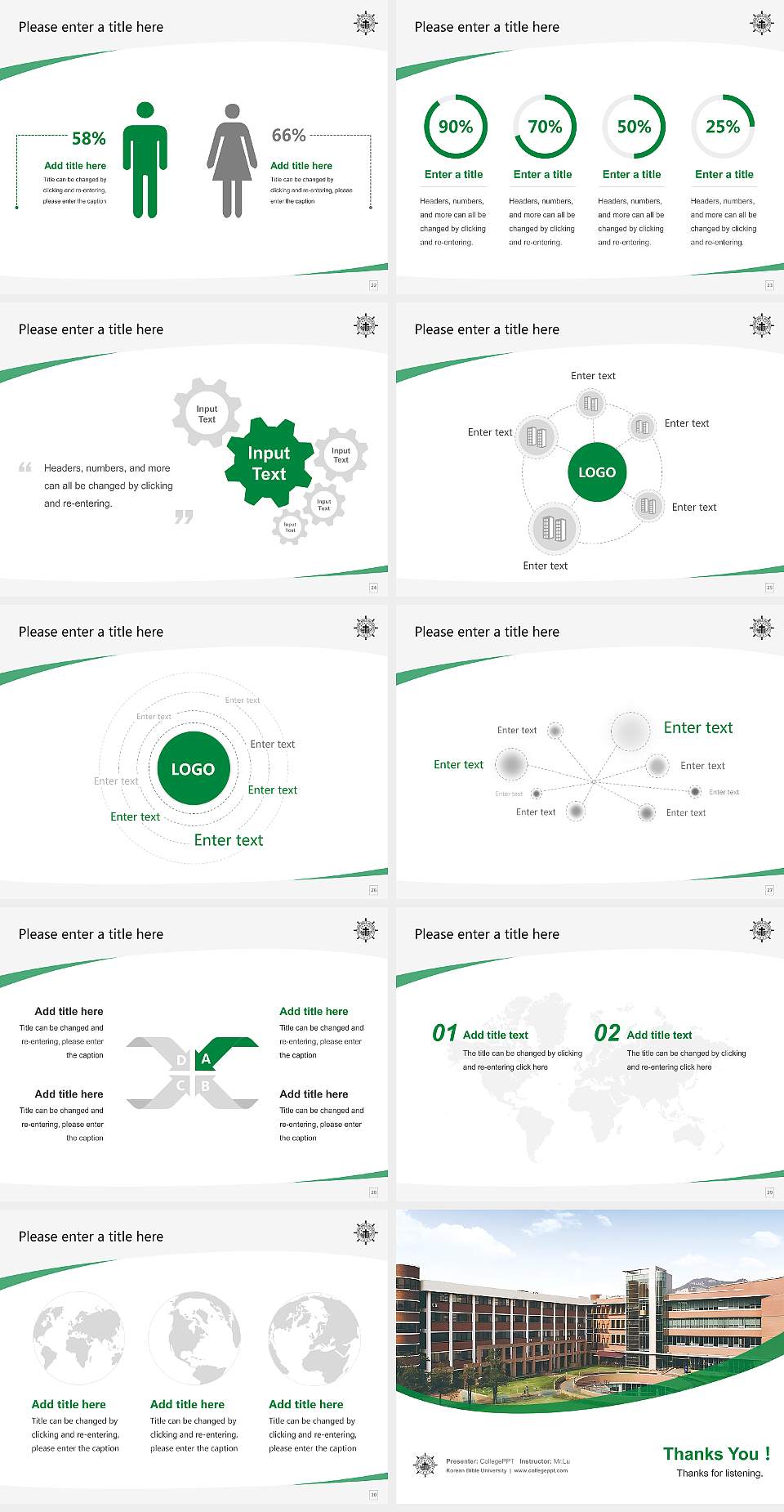 Korean Bible University Course/Courseware Creation PPT Template4:3 ratio PPT effect preview image4